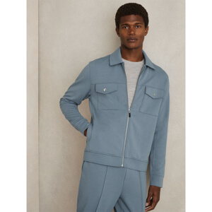 REISS MEDINA Interlock Jersey Zip Through Overshirt